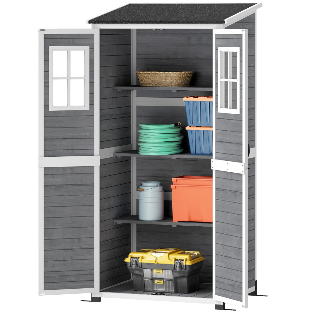 Casetta da giardino ¨C Minimal ¨C 91x69x192 cm, legno, grigio chiaro
