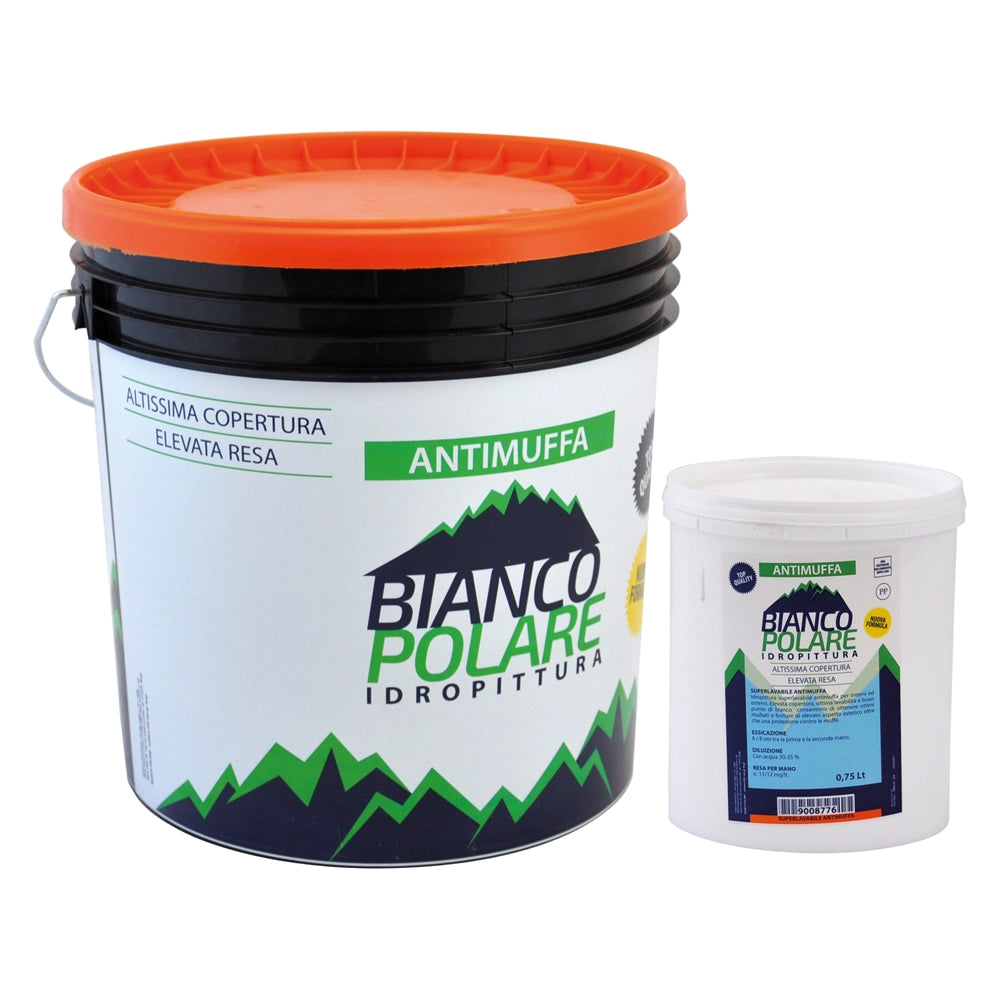 IDROPITTURA SUPERLAVABILE ANTIMUFFA Lt.  14  - BIANCO POLARE