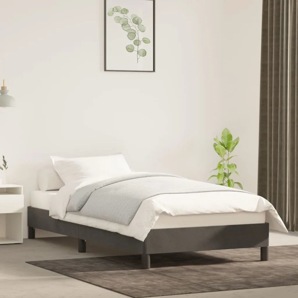 Letto singolo | Letto per adulti | Giroletto senza Materasso Grigio Scuro 80x200 cm Velluto