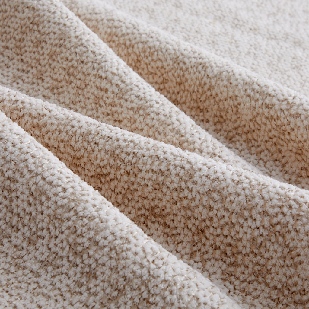 Divano Angolare Modulare 2 Posti con Poggiapiedi ¨C MINIMAL ¨C Tessuto Beige, Senza Montaggio