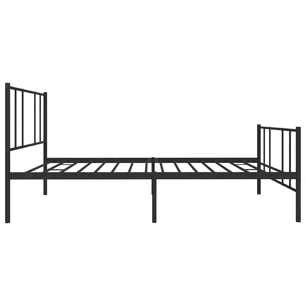 Giroletto con Testiera e Pediera-Struttura Letto Metallo Nero 90x190 cm 255004