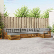 Set divani con cuscino 7 pcs Grigio Naturale e Chiaro 3373811