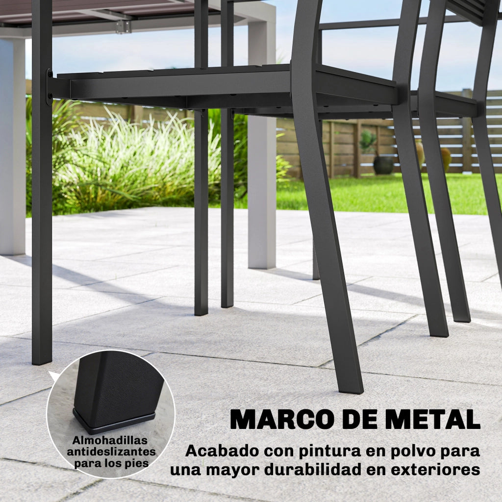 Sedia da giardino impilabile con braccioli ¨C Minimal ¨C Nero 52x51x90 cm