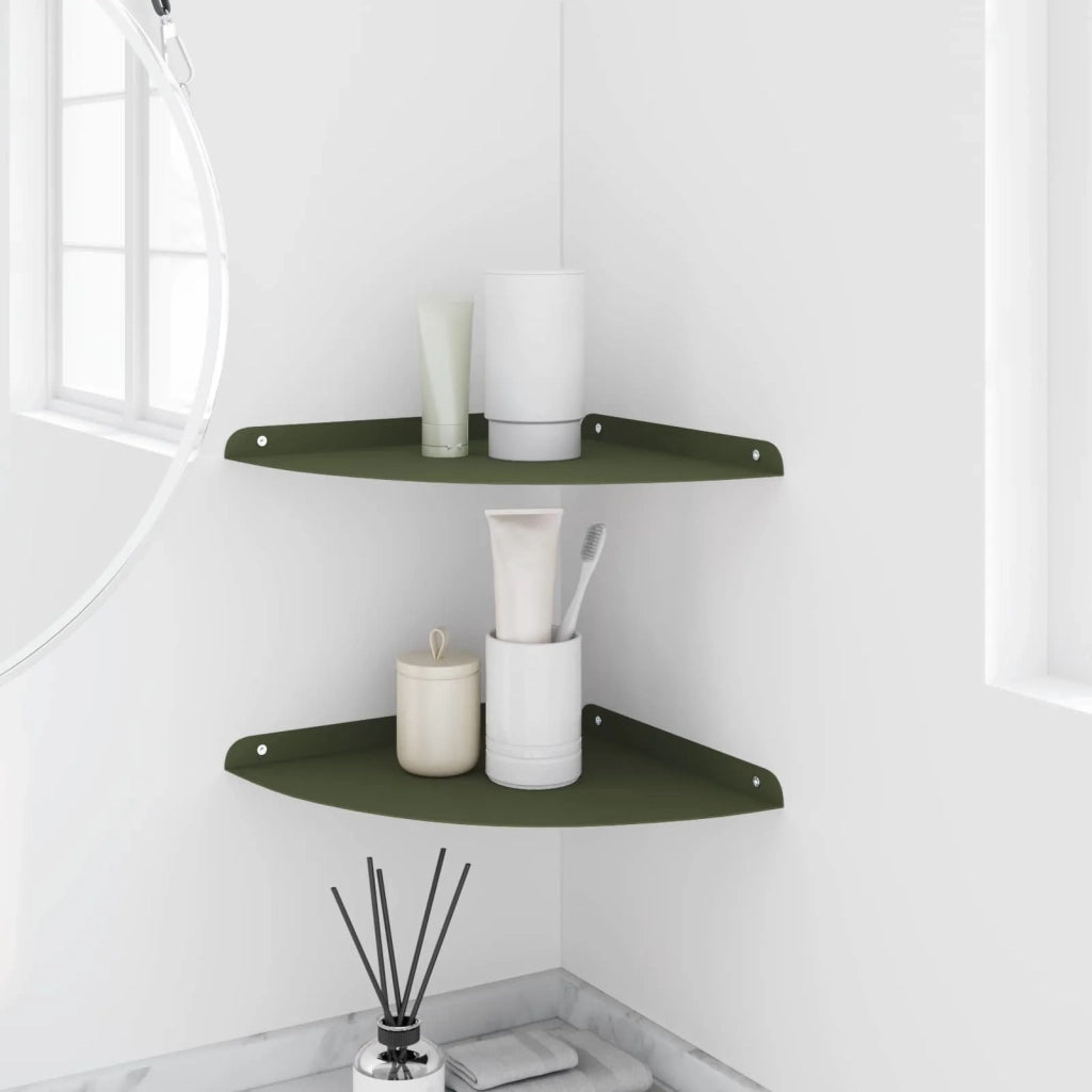 Mensola sospesa 2 pcs Verde oliva 30 x 30 x 2 cm 8004118
