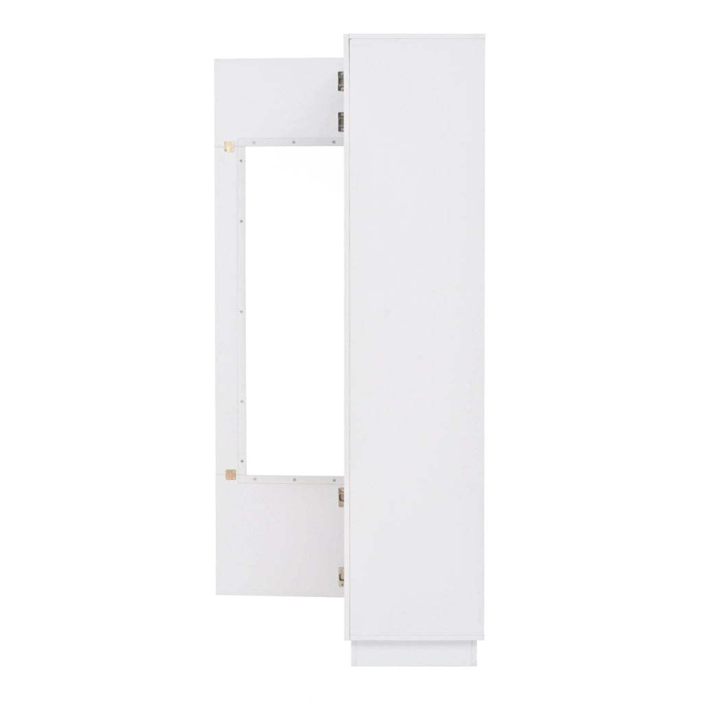 Vetrina 60x40x180 cm con LED e porta in acrilico; truciolare e vetro temperato bianco