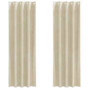 Tende Oscuranti | Tende Blackout 2 pz Crema 140 x 225 cm Velluto
