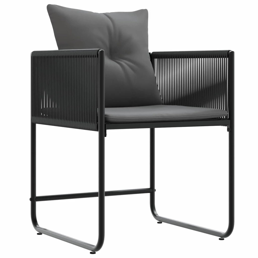 Set da Pranzo per Giardino 5 pcs Nero e antracite 3448907