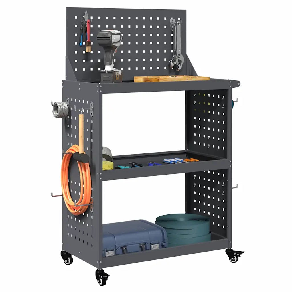 Carrello per Attrezzi con ruota Antracite 65 x 35 x 111 cm CFW1329492