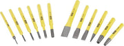 Set di punte per beccuccio, martello e scalpello 12 pezzi Acciaio Cr-V 15/2/3/4/5/6/8/10/12/16 mm Giallo - Manicotto per lavorazione metallica