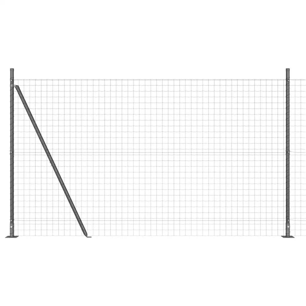 Recinzione con Posto Grigio 1,6 x 10 m Acciaio e PVC