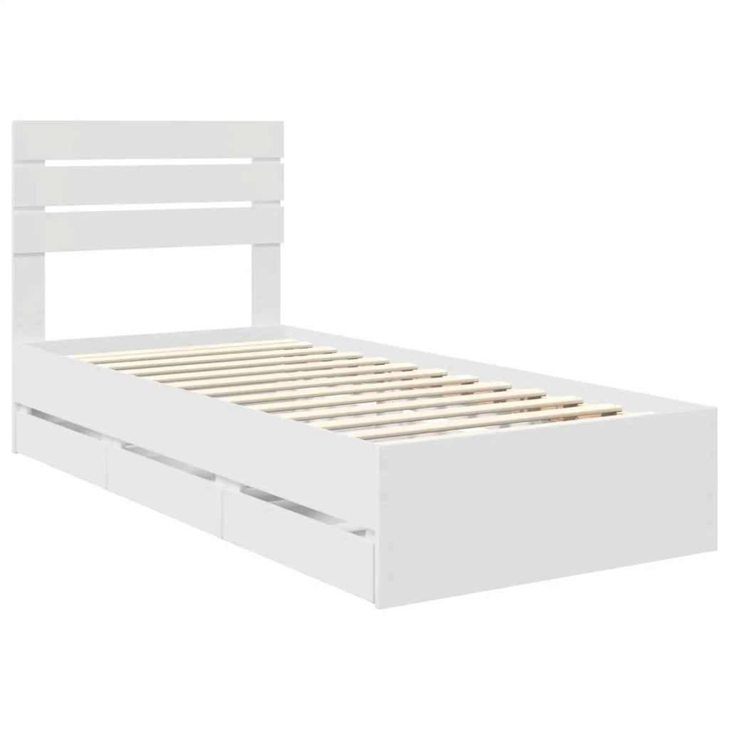 Struttura del letto-Giroletto-Rete del Letto Bianco 100 x 200 cm Legno Ingegnerizzato 983995