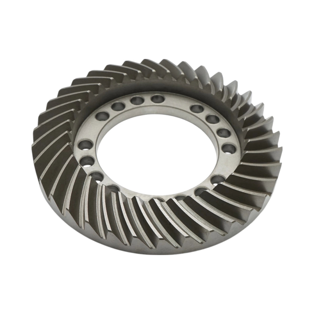 Coppia conica per trattori John Deere, codice OEM RE282665, rapporto denti Z=11/35."