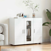 Credenza-Buffet-Armadio da cucina Bianco lucido 55,5 x 29 x 100 cm Legno multistrato