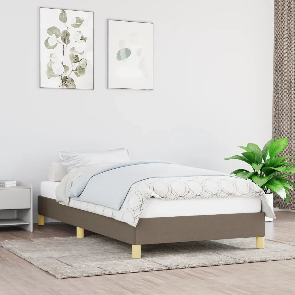 Letto singolo | Letto per adulti | Giroletto senza Materasso Tortora 90x200 cm Tessuto