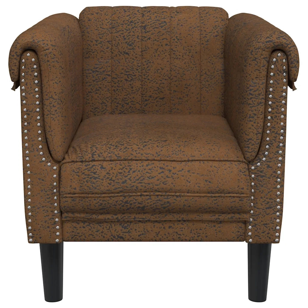 Poltrona Marrone in Similpelle Scamosciata 372574