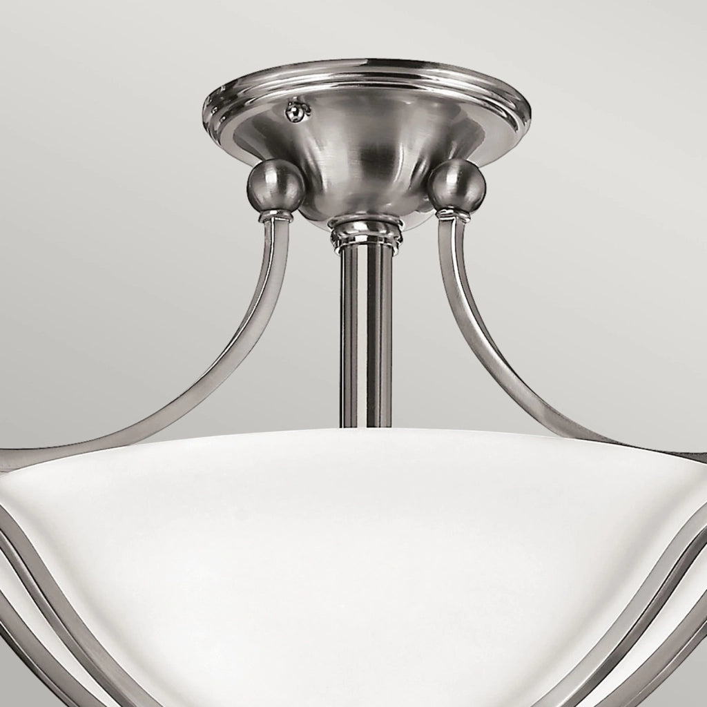 Lampada a Soffitto 2 Luci Kalf In Acciaio Bianco A Bracci E Sfere In Vetro Opalino E Oro