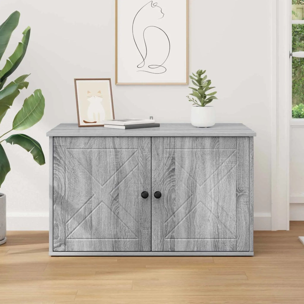 Casa per Gatti Grigio Sonoma 85 x 55 x 50 cm Legno multistrato 8000731