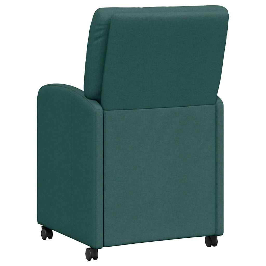 Sedie da Pranzo con Ruote 2 pz | Sedie da cucina Verde scuro 57 x 67 x 95 cm