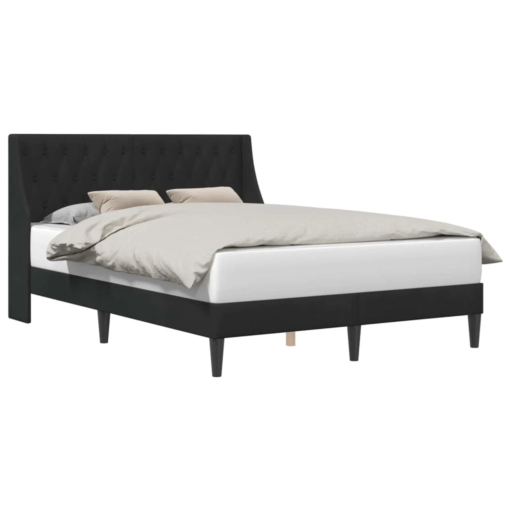 Struttura del letto con testiera Nero 140 x 200 cm Velluto 42027434