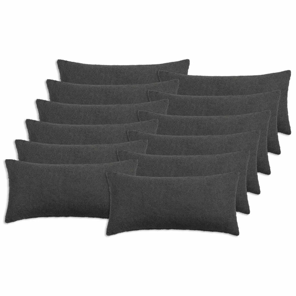 Federa 12 pcs HEERLEN Grigio Scuro 40 x 80 cm Bouclé 909948