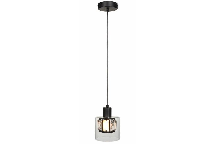 Lampada a sospensione Reality Elmo nera vetro scuro E14