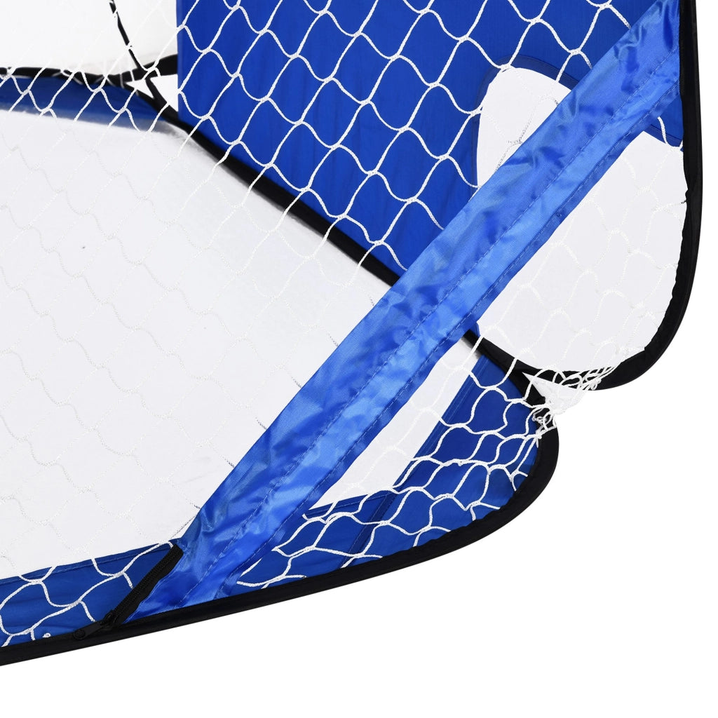 Porte da calcio a scomparsa, set da 2, mini porte portatili pieghevoli con borsa per il trasporto, blu, 123x80x80 cm, per giardino e attivit¨¤