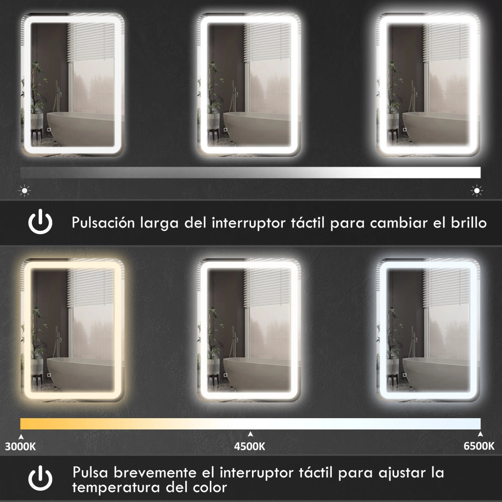 Specchio da Bagno con Luci LED Antivaho ¨C zephmum ¨C 50x70 cm