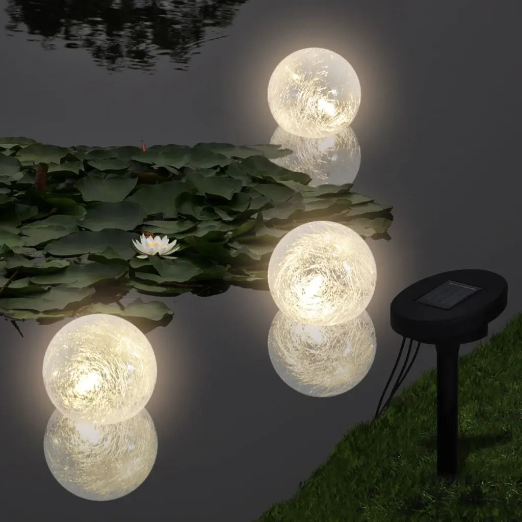 Set di 6 luci LED galleggianti per laghetto o piscina economiche durata della batteria 8 ore plastica bianca 02_0046369
