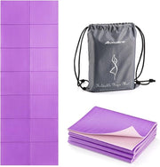 Mat di yoga, mat di allenamento, antiscivolo, portatile, 5 mm, per viaggi, yoga, pilates e allenamento, 173 x 61 cm