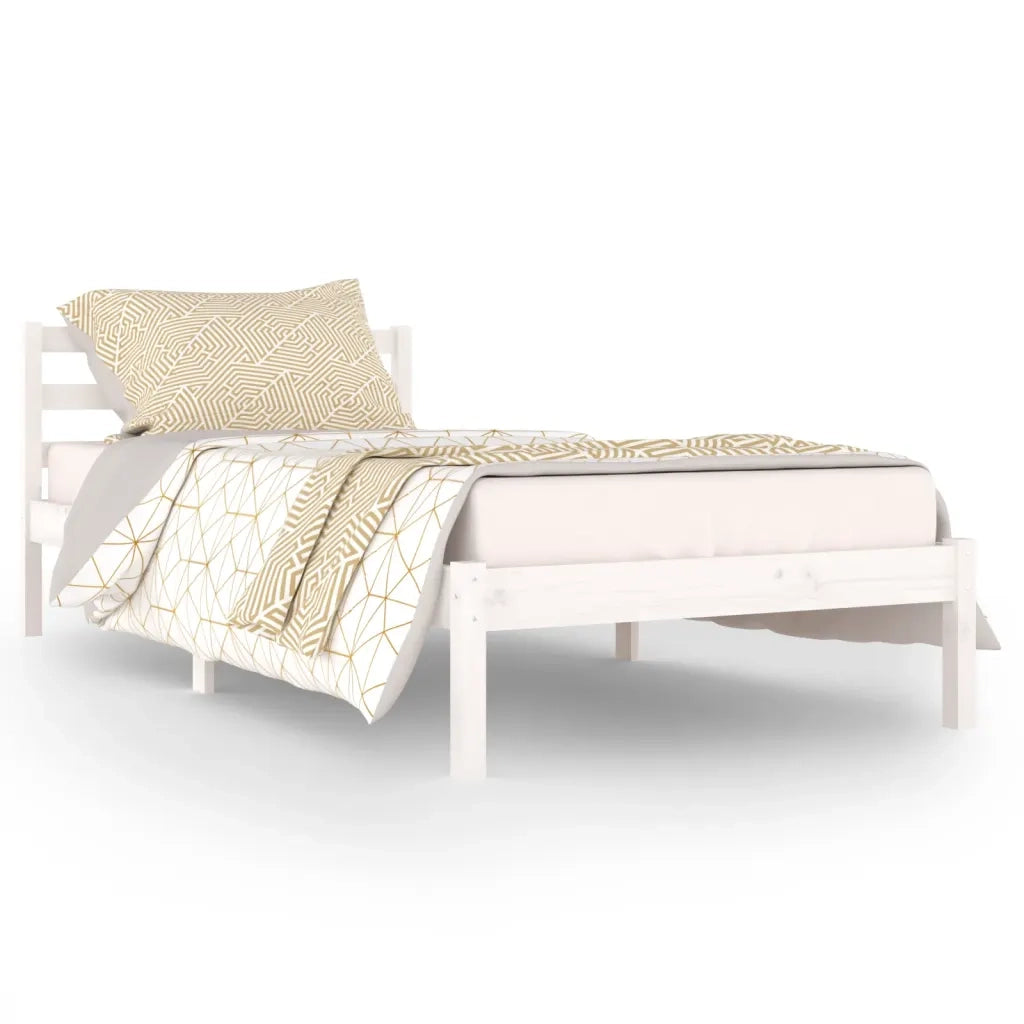 Giroletto in Legno Massello di Pino 90x200 cm Bianco 810416