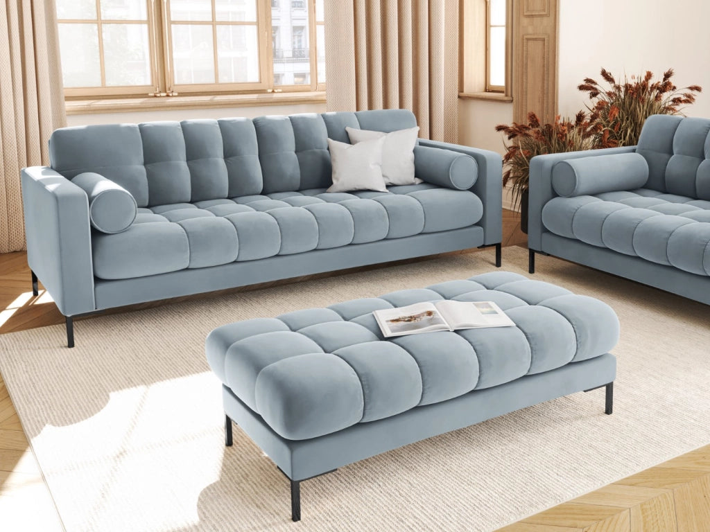 Cosmopolitan Design - Panca "Bali" 2 posti in velluto azzurro 