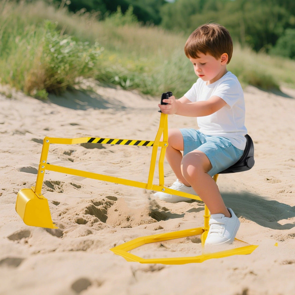 Giocattolo escavatore da spiaggia con controlli a due mani e pala flessibile, Escavatore per bambini da costruzione per esterni -Macchinine giocattoli