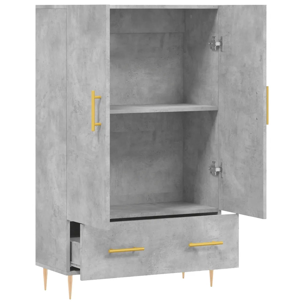 Credenza | Madia | Buffet da pranzo | Armadio da pranzo Grigio Cemento 69,5x31x115 cm in Legno Multistrato