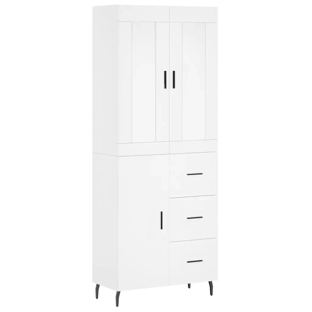 Credenza | Madia | Buffet da pranzo | Armadio da pranzo Bianca 69,5x34x180 cm in Legno Multistrato