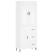 Credenza | Madia | Buffet da pranzo | Armadio da pranzo Bianca 69,5x34x180 cm in Legno Multistrato