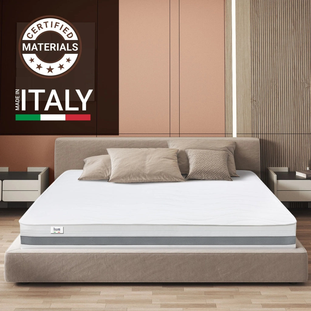 Materasso Matrimoniale 155x170 cm in Memory Antibatterico | Altezza 25 cm | Rivestimento 3D Air in Fibra Ipoallergenica | Materasso Ortopedico a 7 Zone Differenziate Termosensibili