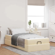 Struttura letto con materasso 2 pz-Giroletto con materasso Crema Tessuto 561443