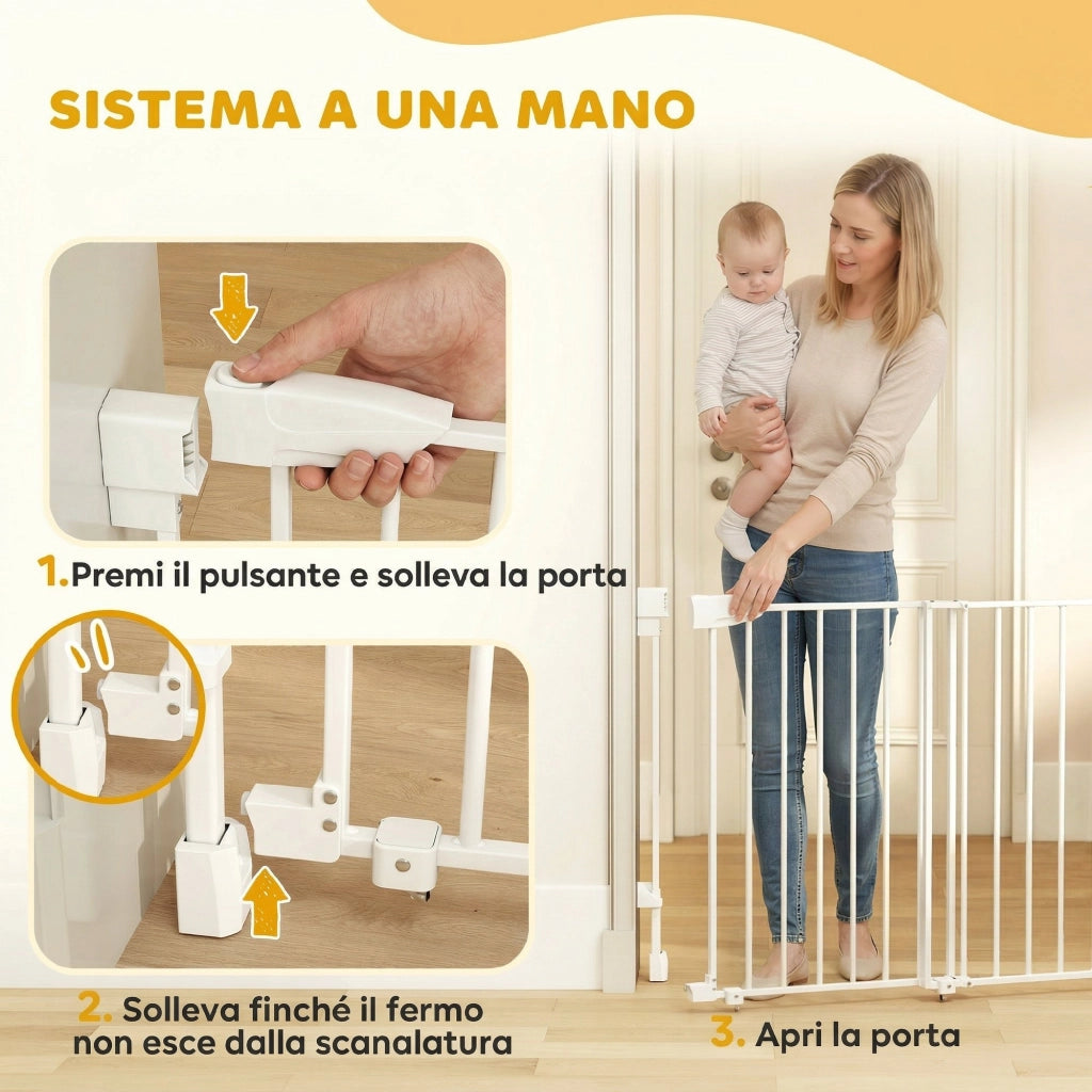 Cancello di sicurezza per cani ¨C Minimal ¨C 74.5-111.5x74.5 cm, bianco