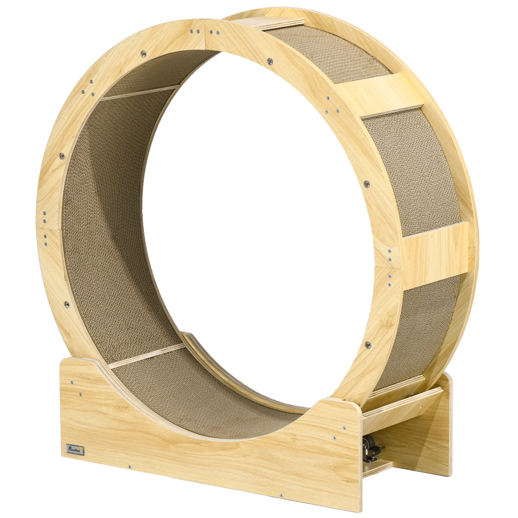 Ruota per Gatti 91 cm con Freno e Grattatoio ¨C Zephmum ¨C Legno di Quercia