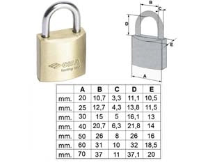 LUCCHETTO LOCKING LINE ARCO NORMALE 20010- - mm.20 (art.20010200) - 12 pezzi CISA