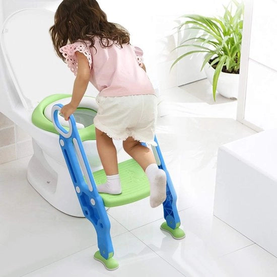 Adatto per bambini - Toilet trainer con coperchio - Regolabile altezza - Ripiegabile - Materiali di alta qualità - Sicurezza fino a 75 kg - Per l'uso autonomo del bagno - Toilet per bambini