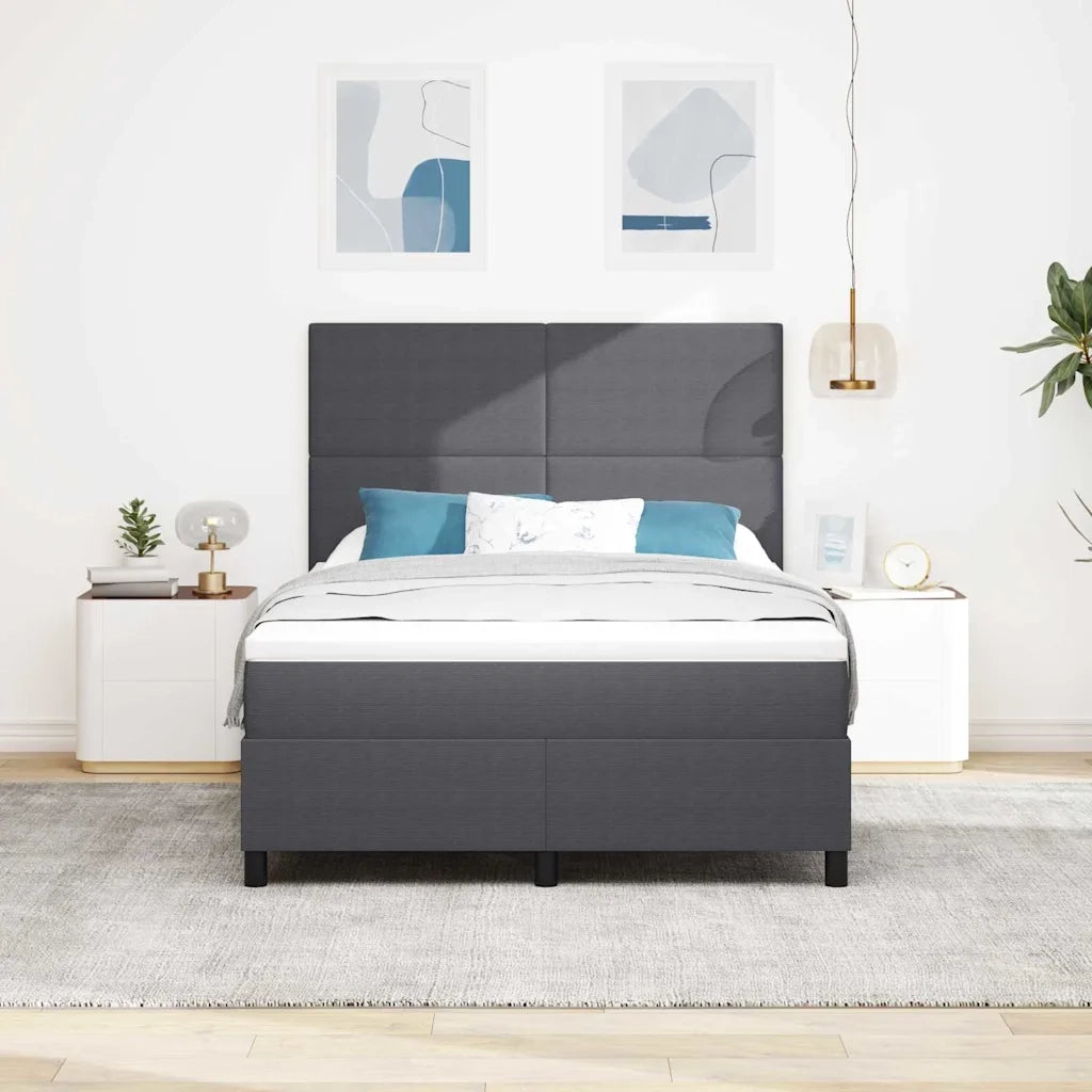 Letto a Sorgente LED Grigio Scuro e Bianco 140 x 190 cm 3337644