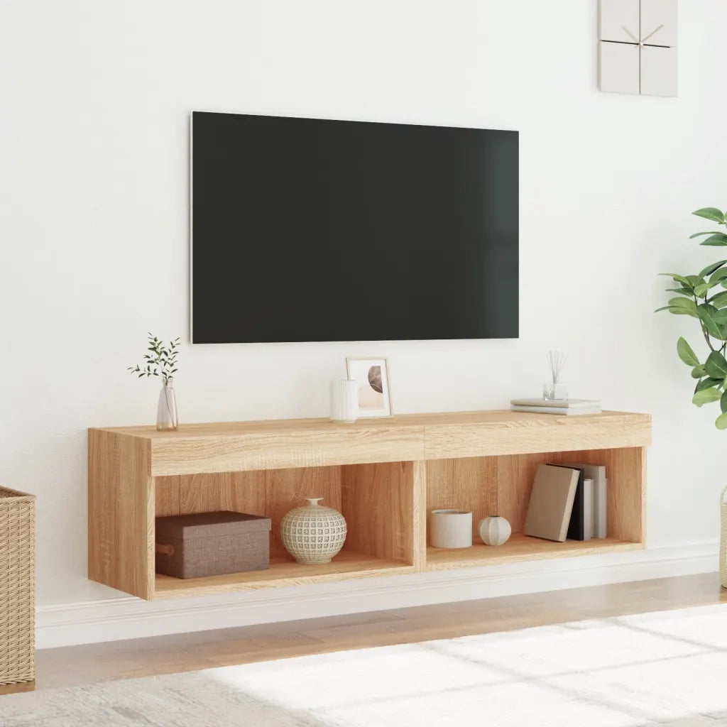Mobili TV con Luci LED 2pz-Set di 2 Credenza per TV Rovere Sonoma 60x30x30 cm