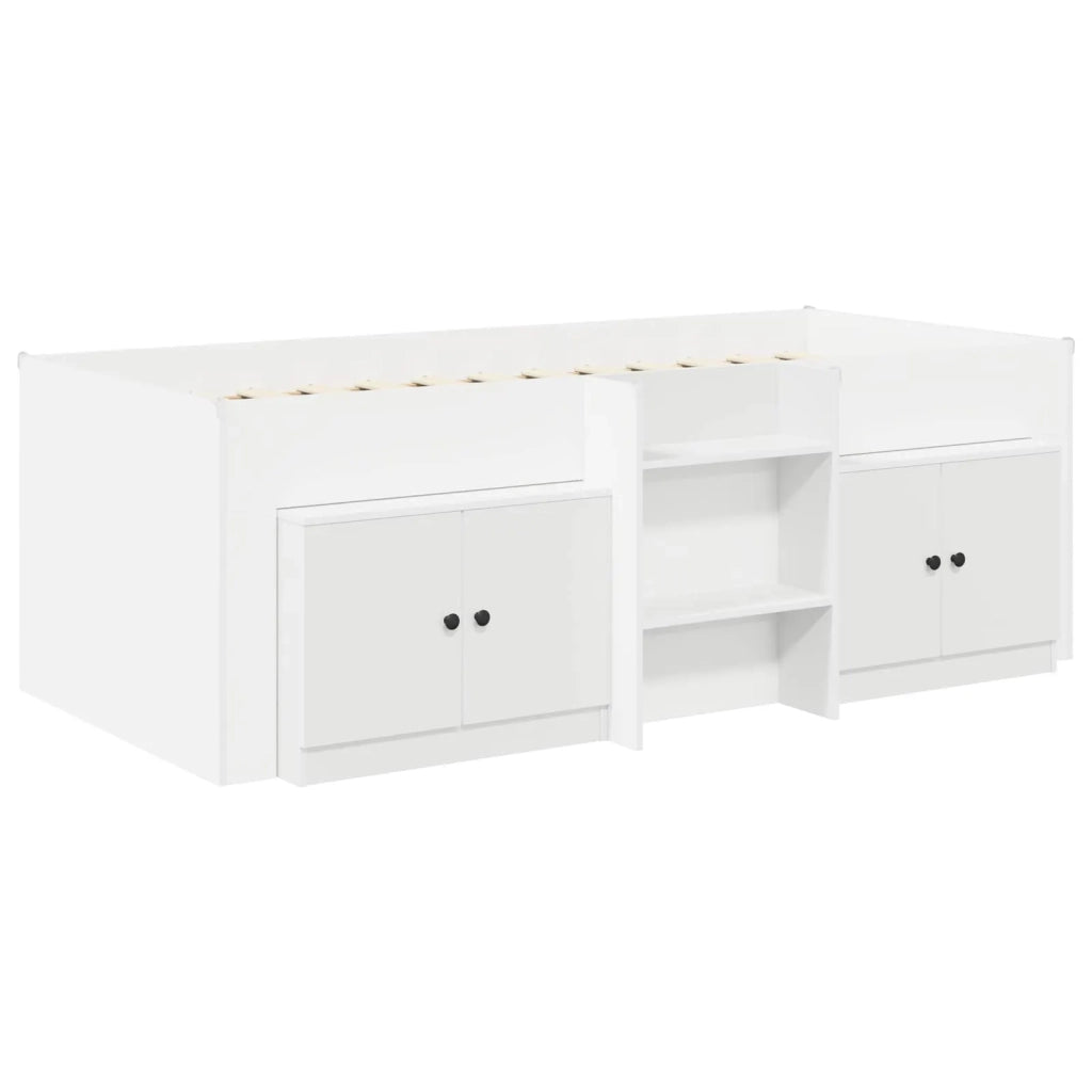 Letto singolo | Letto per adulti | Struttura Letto Loft con Mobile 3 pcs Bianco Legno multistrato