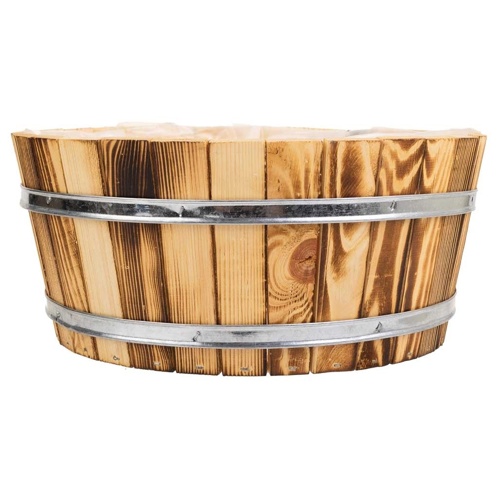 Cesto in legno e corda marrone d34,5x15h