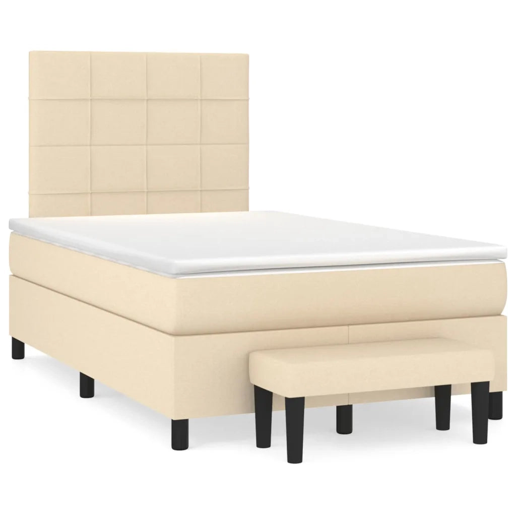 Giroletto a Molle con Materasso Crema 120x190 cm in Tessuto 3270360