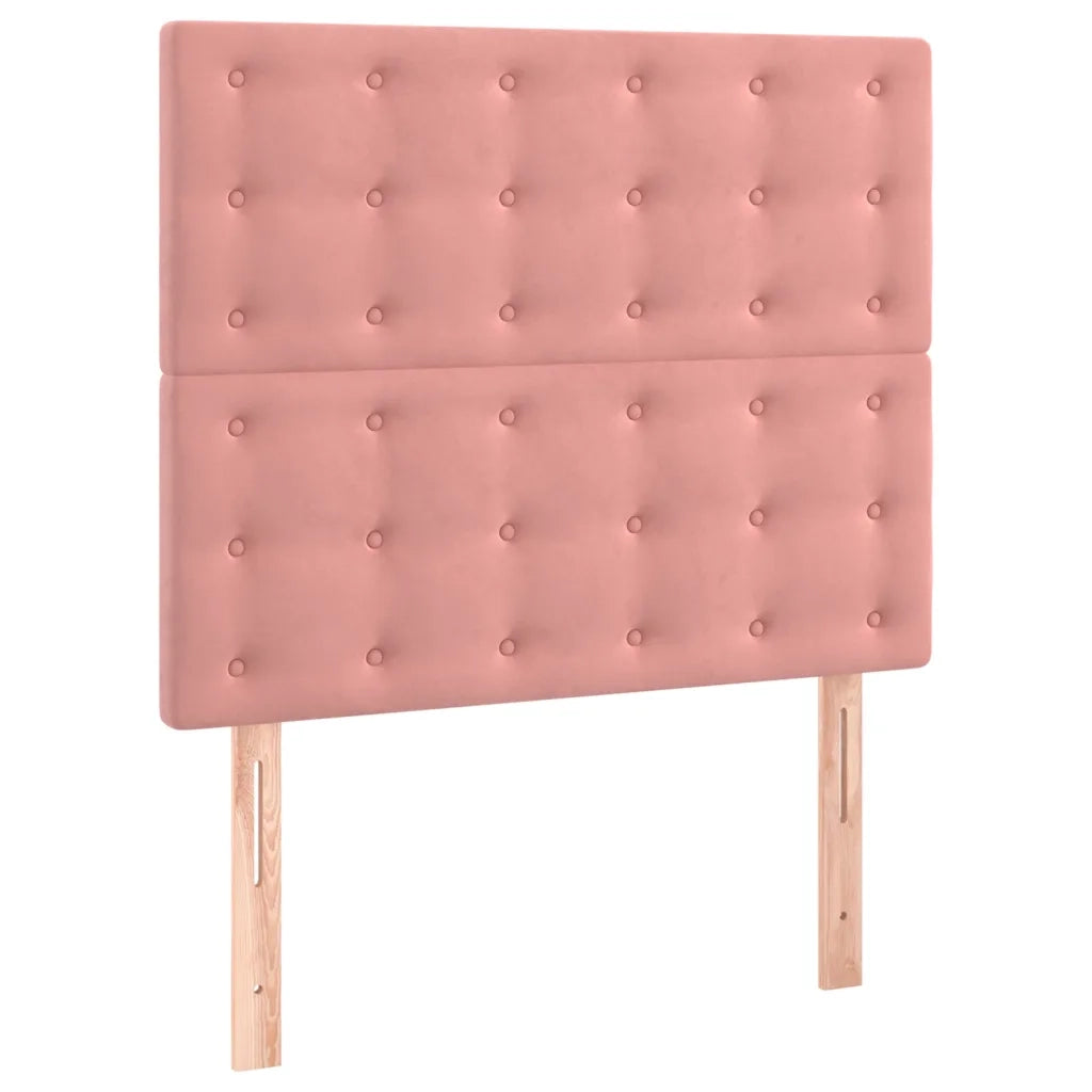 Letto a Molle con Materasso e LED-Struttura Letto con Materasso Rosa 80x200 cm in Velluto 522752