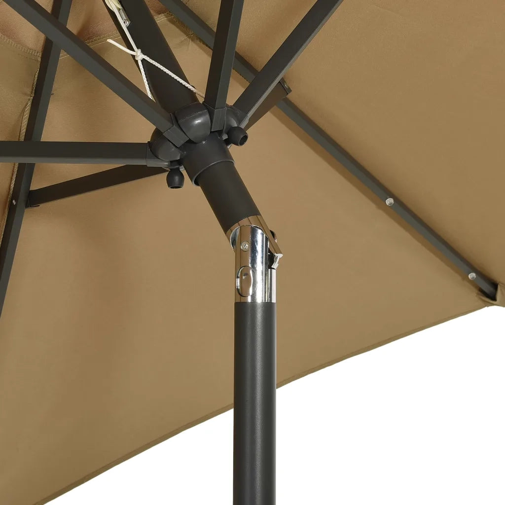 Ombrellone da Giardino-Ombrello da Balcone con LED Tortora 200x211 cm in Alluminio