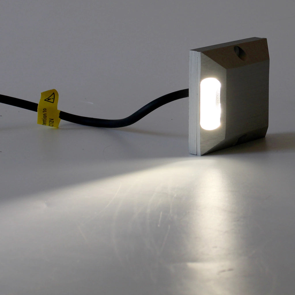 SEGNAPASSO LED 12V 2W IP65 CALPESTABILE QUADRATO MONO EMISSIONE LUCE NATURALE 4000K° - IDEALE PER ILLUMINAZIONE ESTERNI