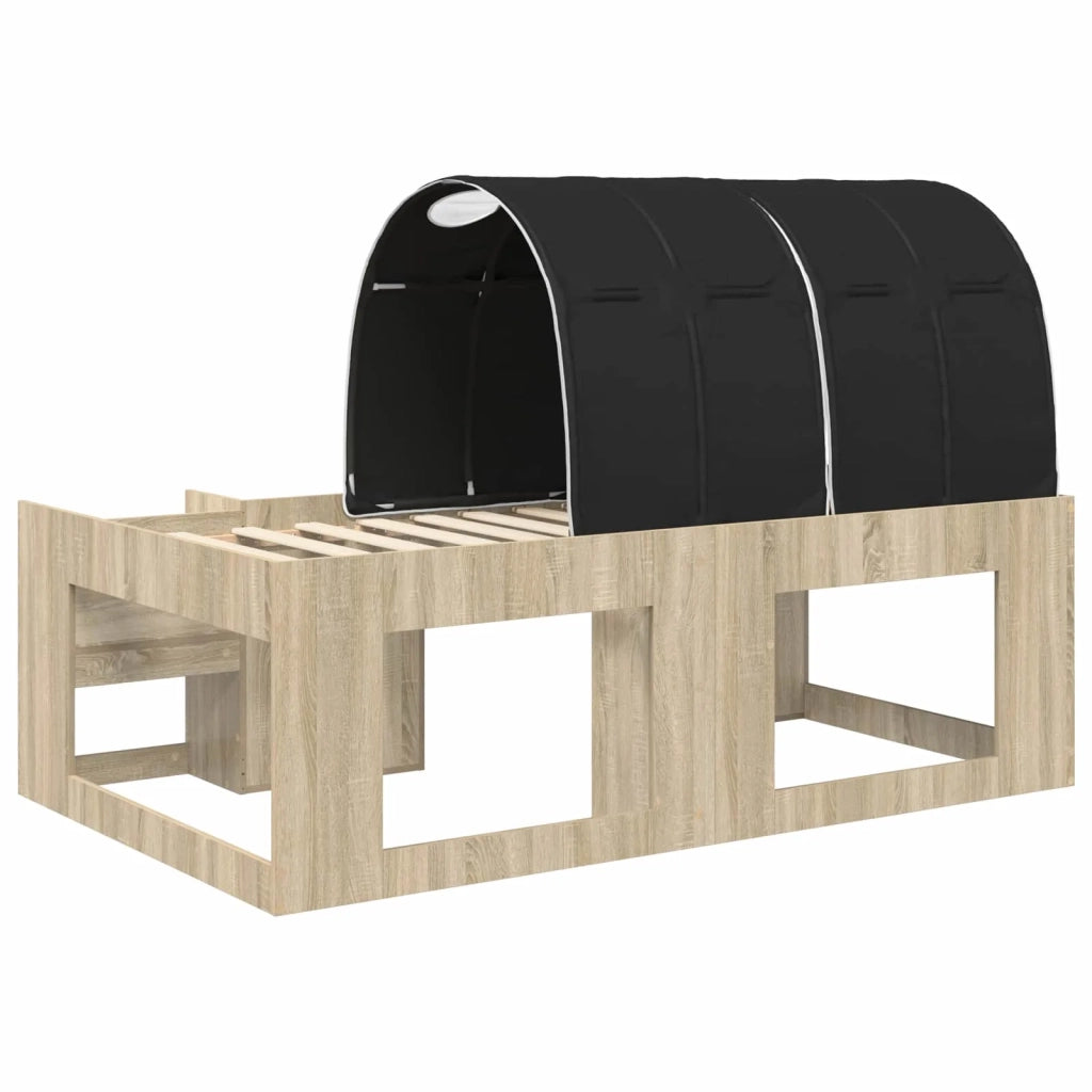 Letto con Tunnel 3 pz Sonoma e Nero Legno ingegnerizzato 3423592